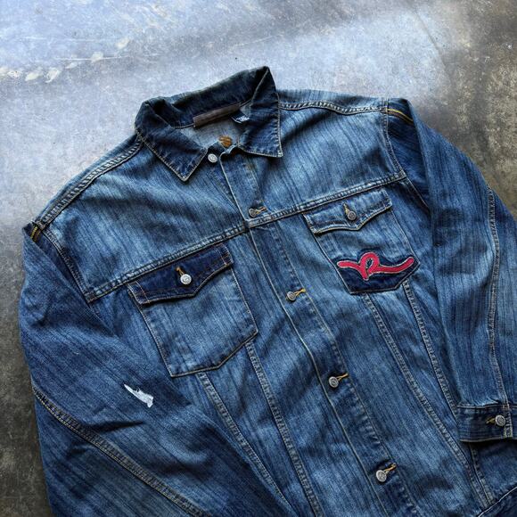 Vintage Y2K‎ Rocawear Embroidered Denim Jean Jacket - Picture 2 of 6